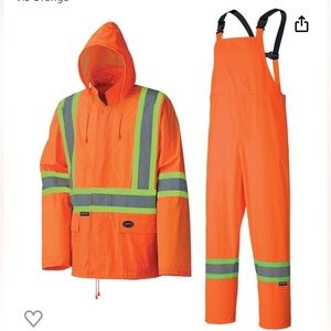Pioneer lightweight waterproof suit orange reflective 2XL